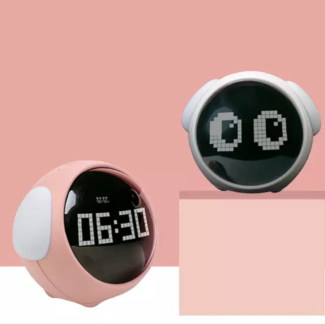 LED Table Clock with Digital Pixel Art