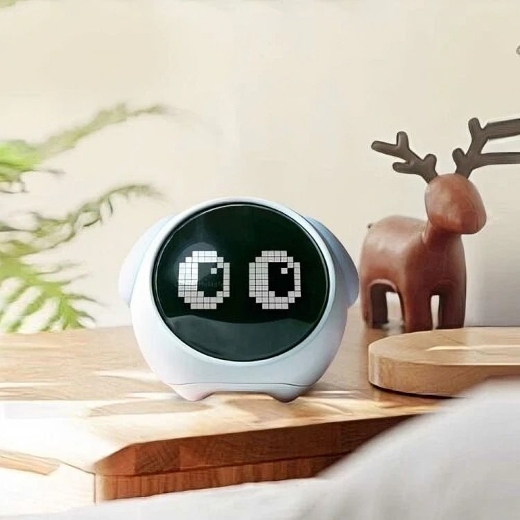 LED Table Clock with Digital Pixel Art