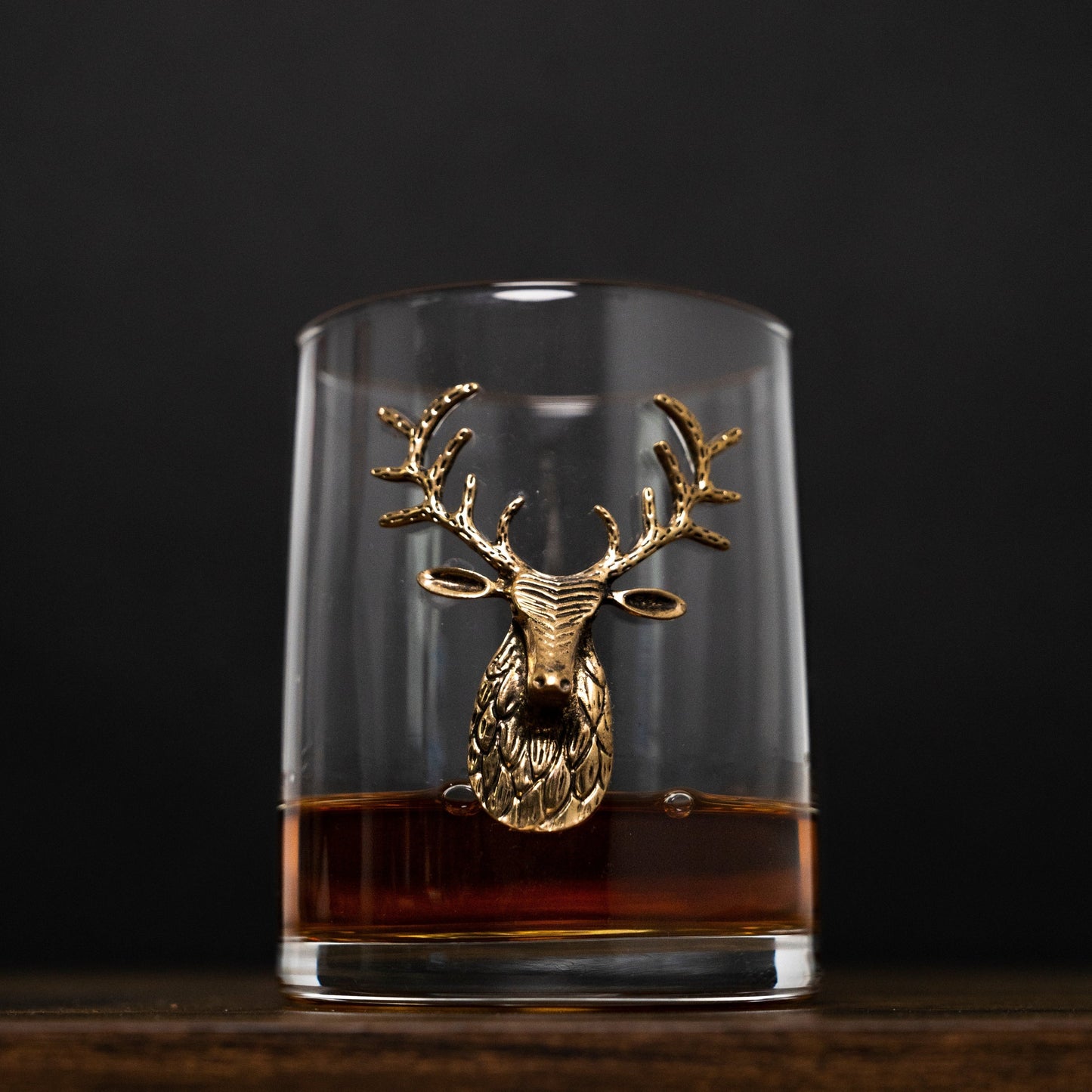 Gold Stag Deer Whiskey Glasses