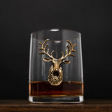 Gold Stag Deer Whiskey Glasses