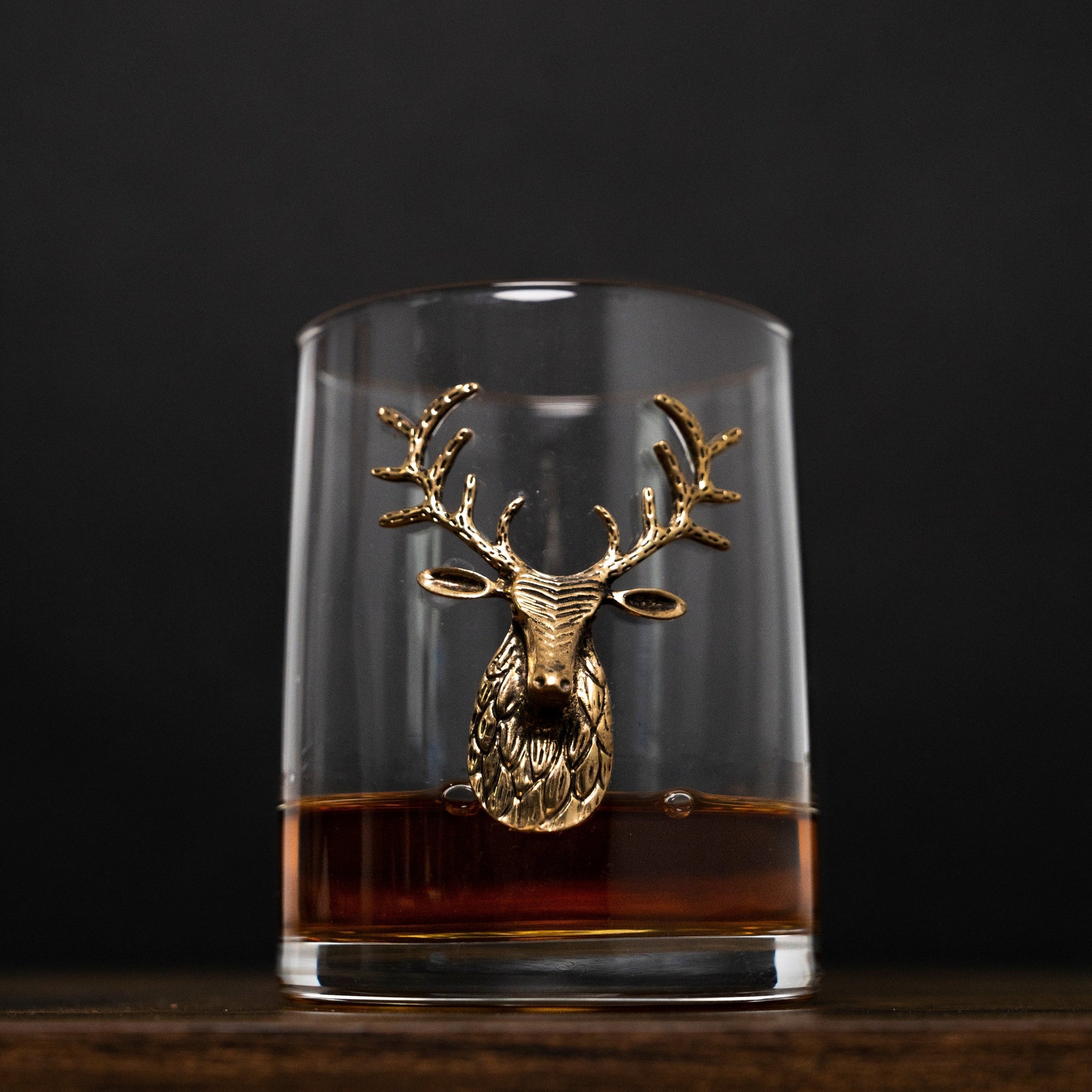 Gold Stag Deer Whiskey Glasses