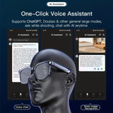 Camera Smart Glasses | AI Smart Glasses With Real-Time Translation & Object Recognition | Open-Ear Audio.