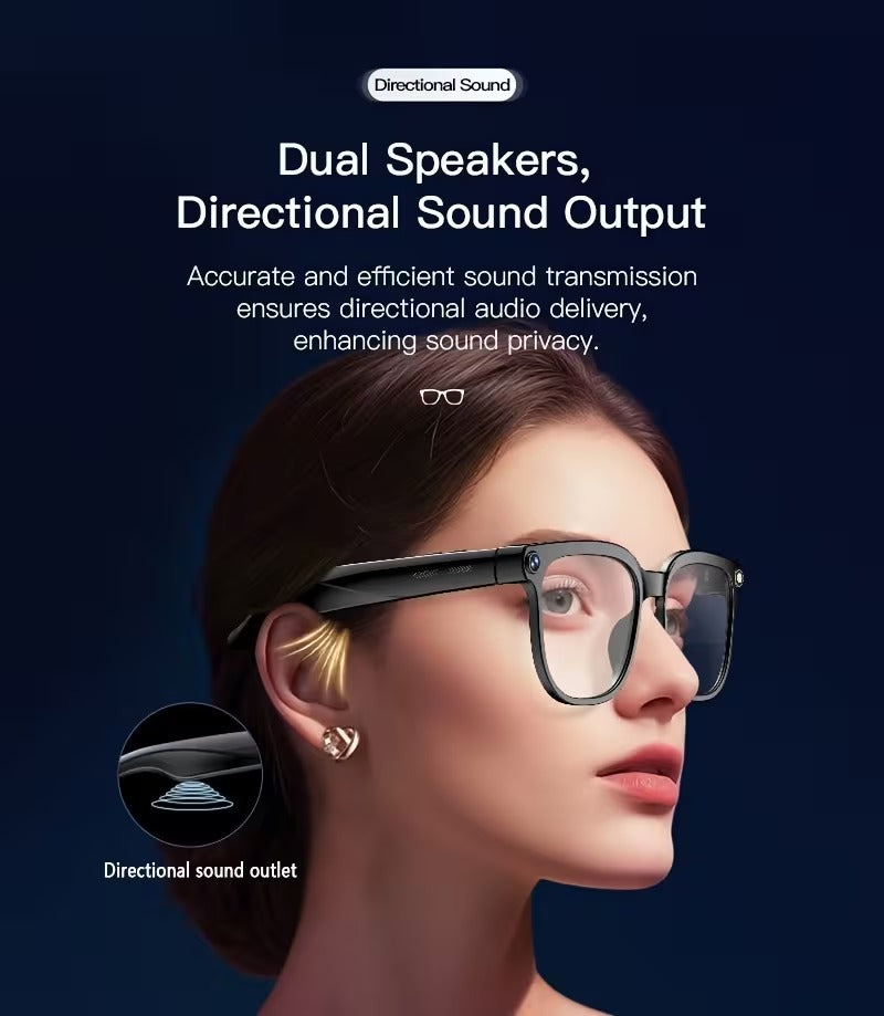 Camera Smart Glasses | AI Smart Glasses With Real-Time Translation & Object Recognition | Open-Ear Audio.