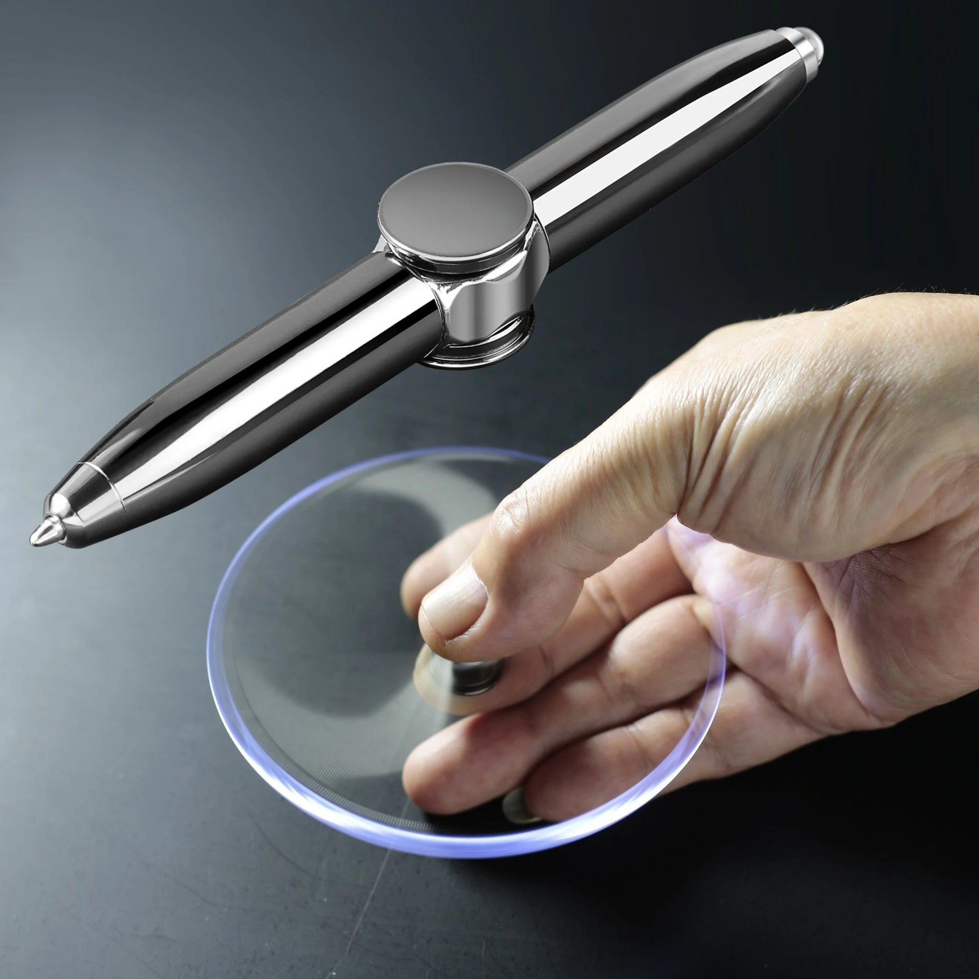 Fidget Spinning Pen with LED Light (4 Pens)
