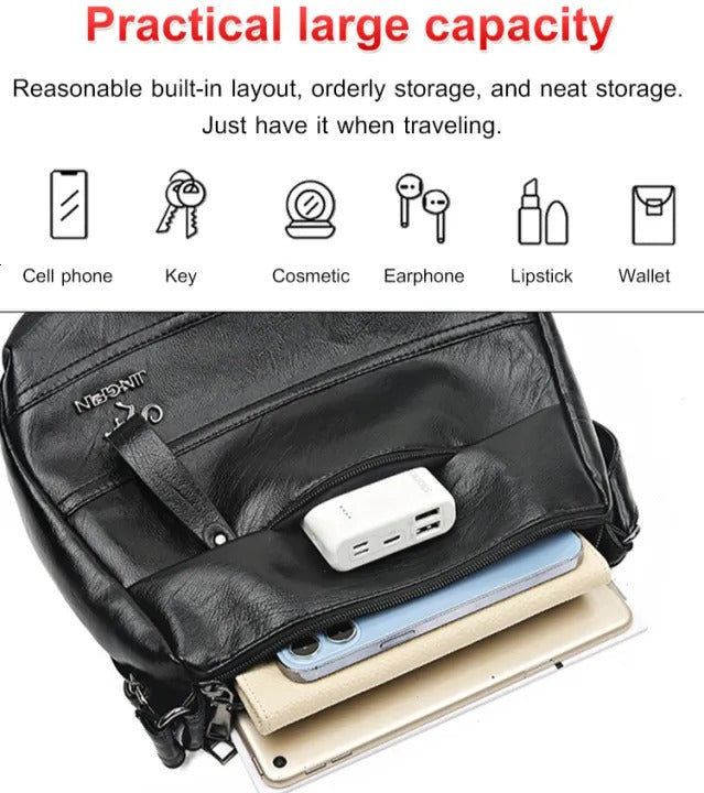 Large Capacity Women's Shoulder Crossbody Bag Multi-Pocket Bag Mobile Phone Bag