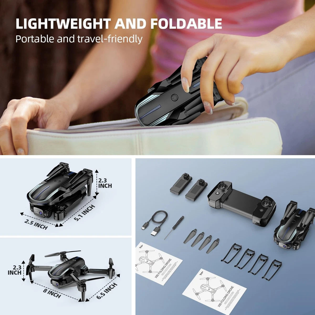 Drone with Camera 1080P HD FPV Foldable Mini Drone for Beginners Kids Adults,...|157494505464